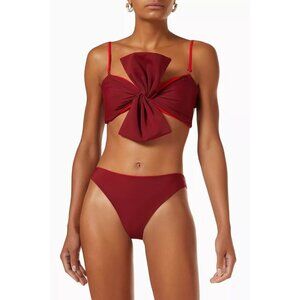 Anthro Juan De Dios Albatross Reversible Bikini Set Red Womens Size 2 XS